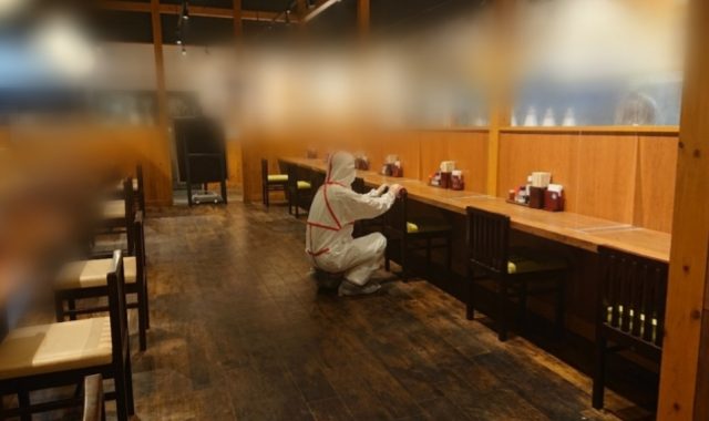 愛知県名古屋市中村区　飲食店　コロナ除菌施工